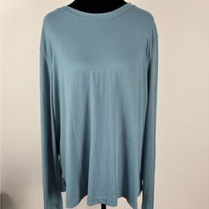 Danskin Teal Ribbed Long Sleeve Top